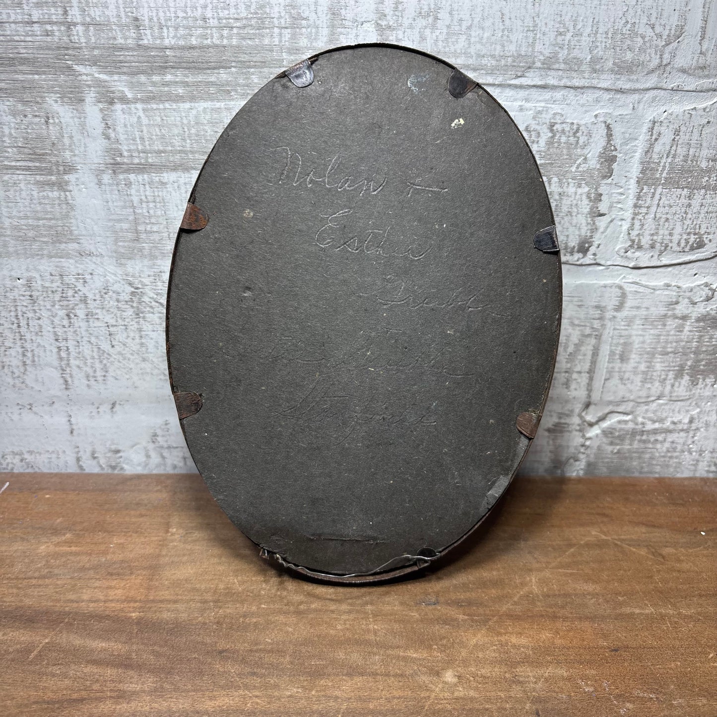 Antique Oval Black And White Family Portrait