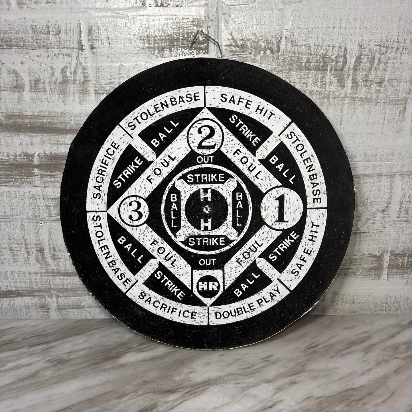 Vintage Double-Sided Baseball Dartboard