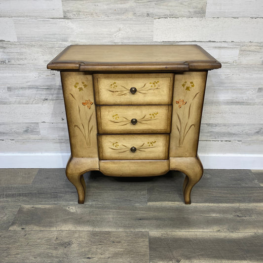 Floral Painted End Table Cabinet