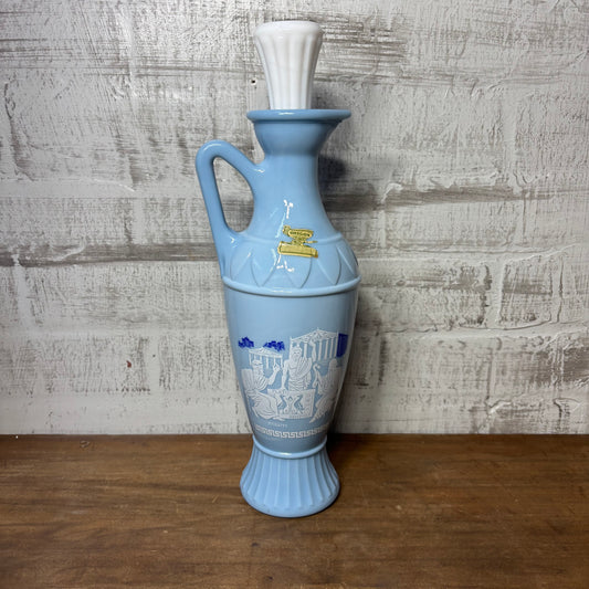 Vintage Blue Jim Bean Greek Decanter Bottle