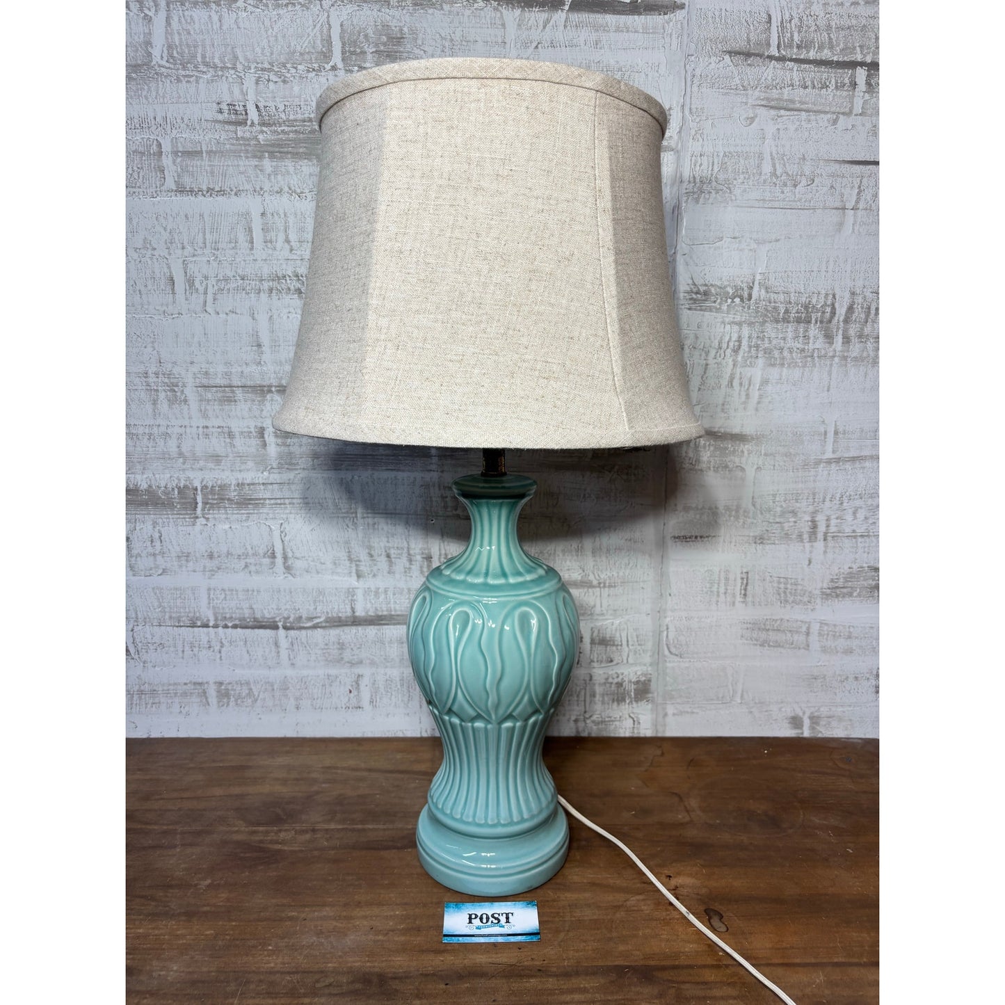 Blue Porcelain Textured Table Lamp