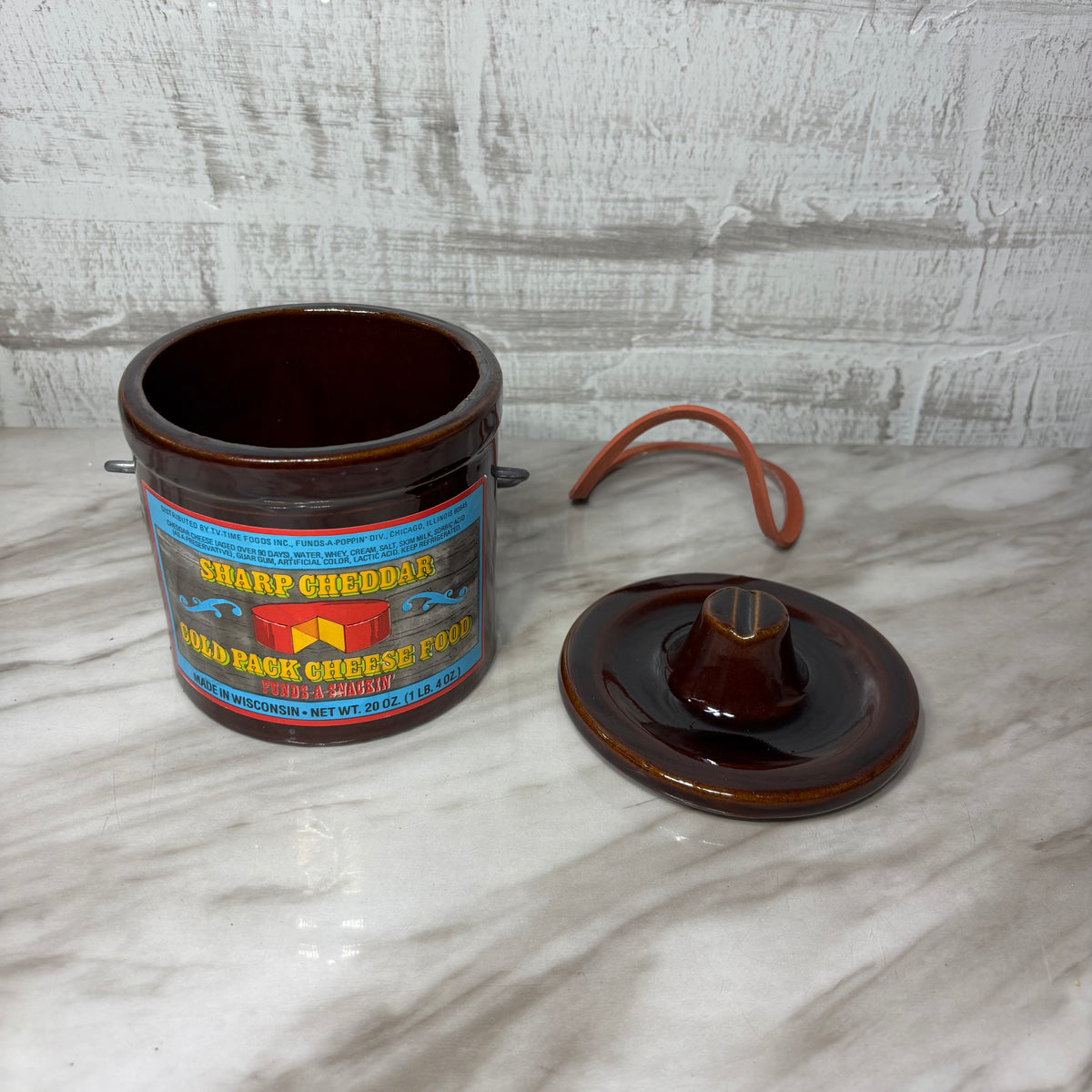 Vintage Brown Glazed Stoneware Cheese Small Crock