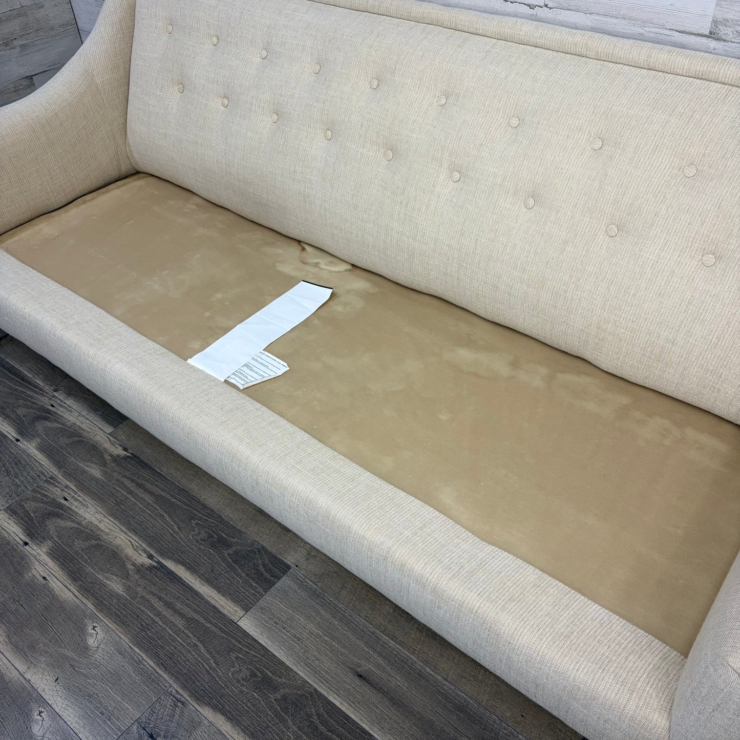 Modern Cream Tufted Sofa Couch