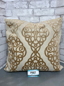 Gold Scroll Decorative Pillow