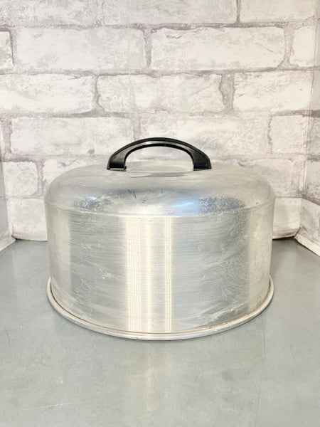 Vintage Kromex Aluminum 2 Piece Cake Carrier