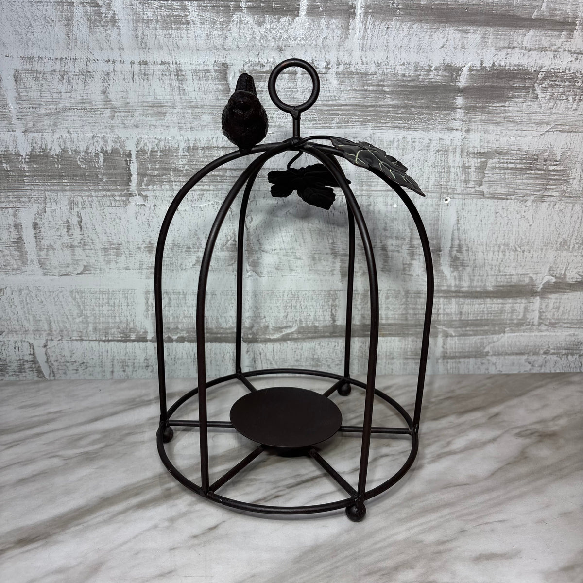 French Country Bird Cage Candle Holder
