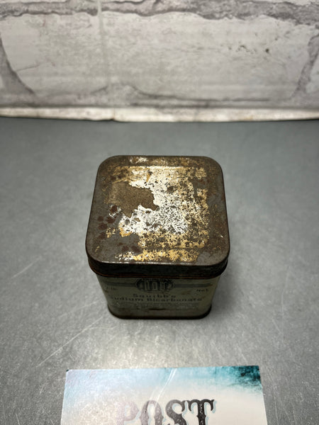 Vintage 1900s Squibb’s Sodium Bicarbonate Tin Canister