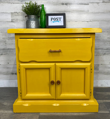 Large Yellow End Table/ Nightstand