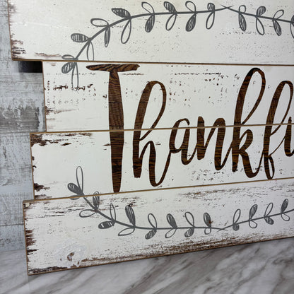 Rustic “Thankful” Sign