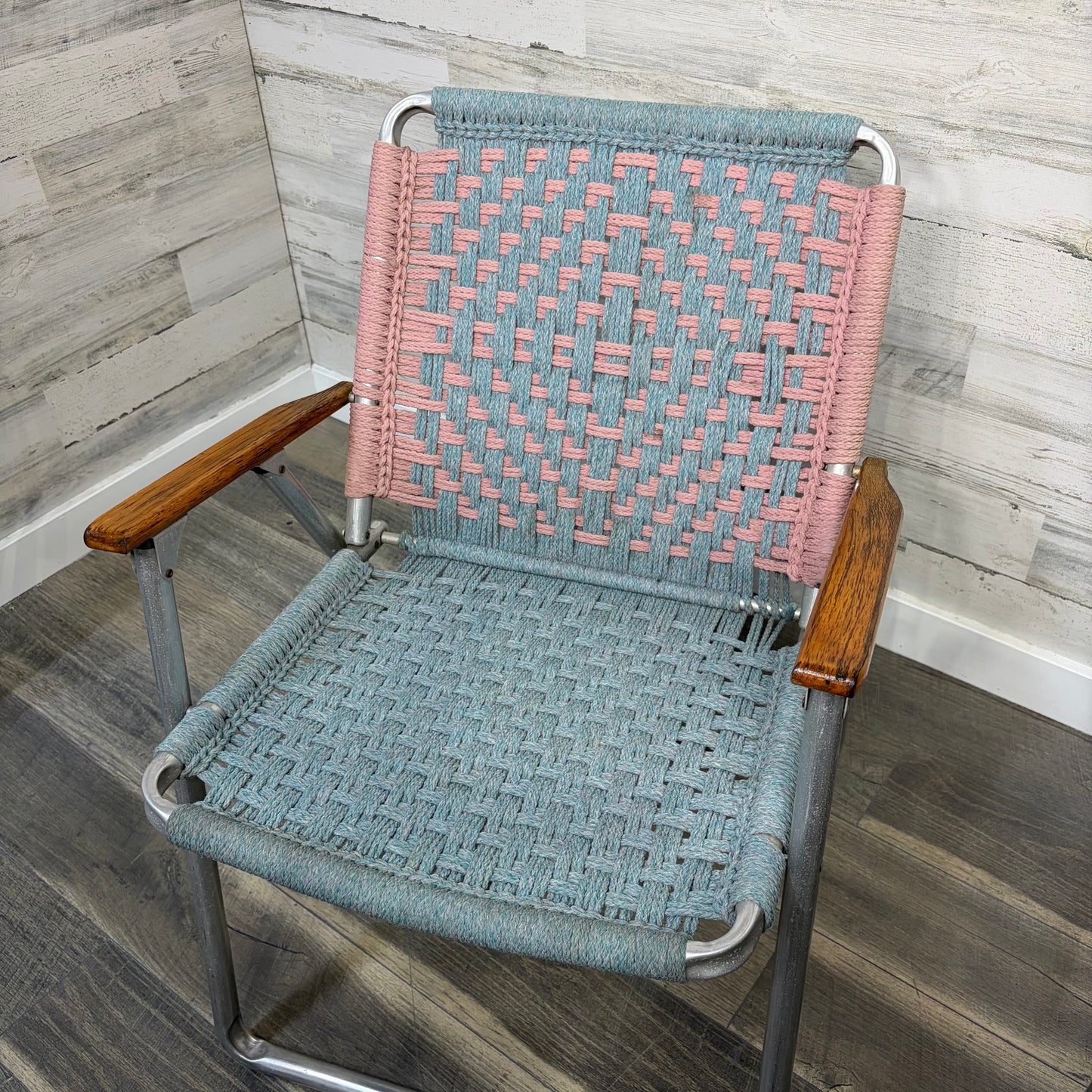 Set Of 2 Vintage Macrame Lawn Chairs
