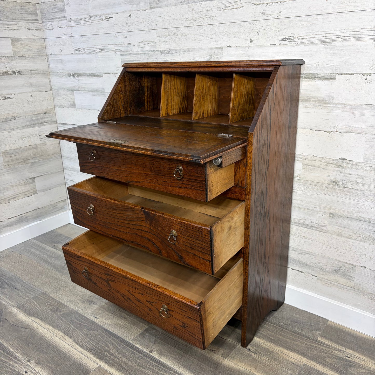 Antique Oak Secretary Desk