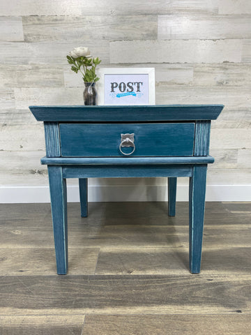 Blue End Table/ Nightstand