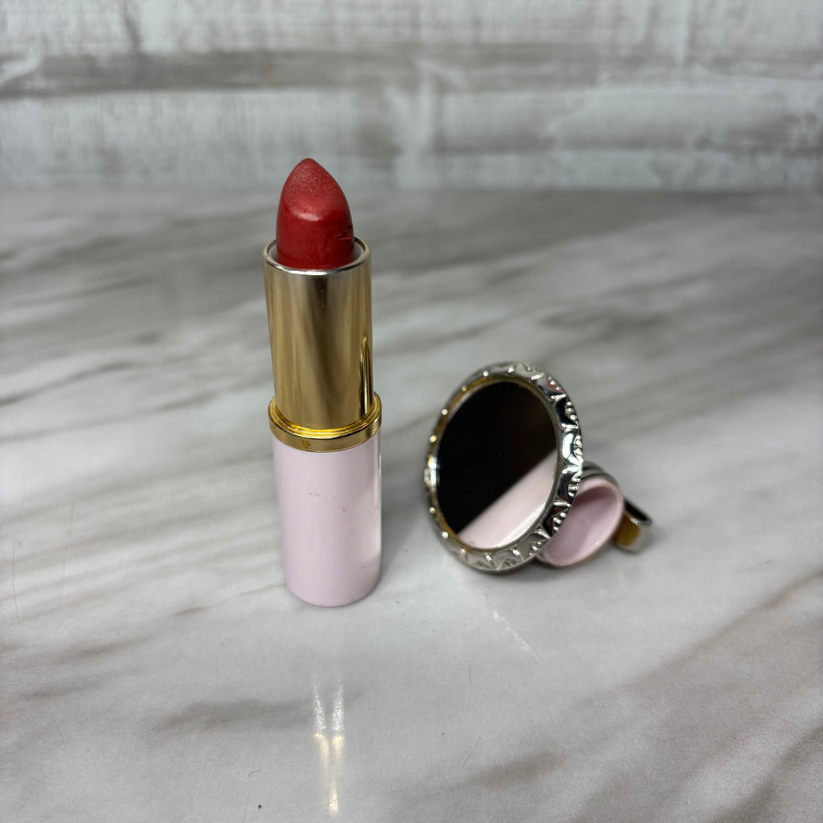 Vintage Mary Kay Antique Rose Petales Roses Lipstick Mirror Combo 9D16