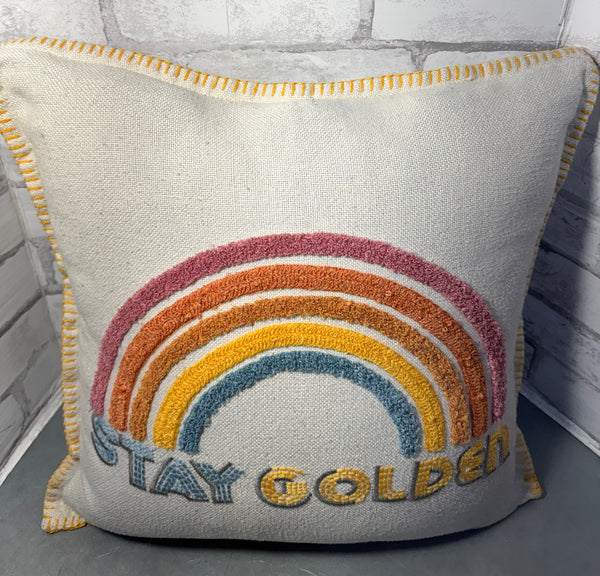 “Stay Golden” Rainbow Pillow