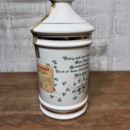 Vintage 1972 Old Fitzgerald Irish Luck Ceramic Decanter