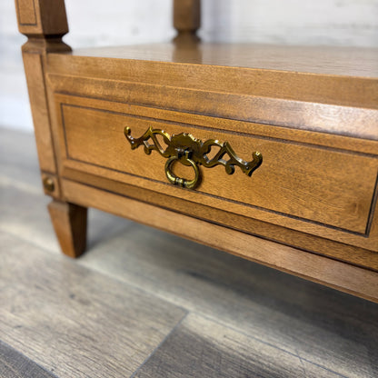 Vintage Rway French Regency End Table W/ Glass Top