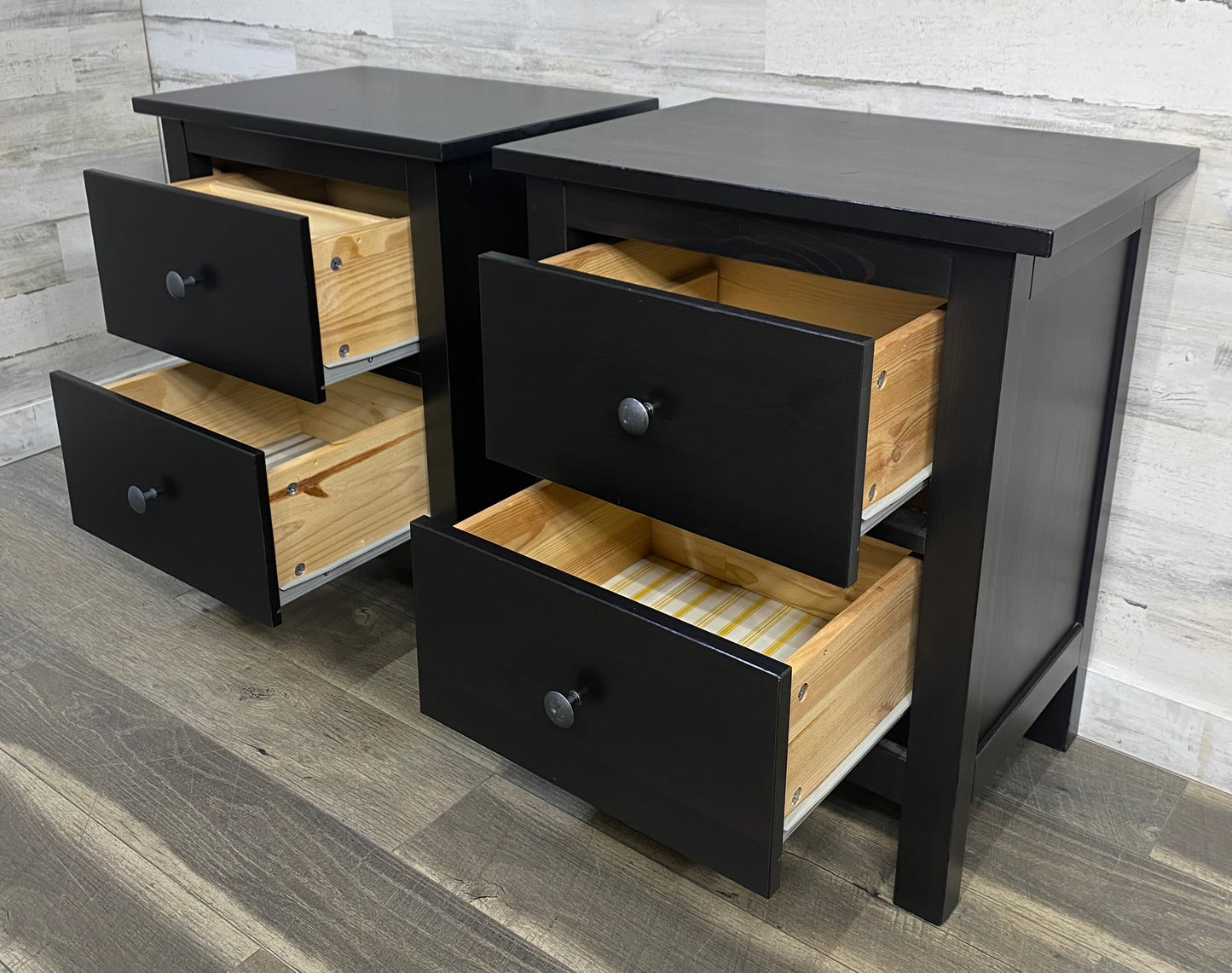 Set Of 2 Black IKEA Nightstands