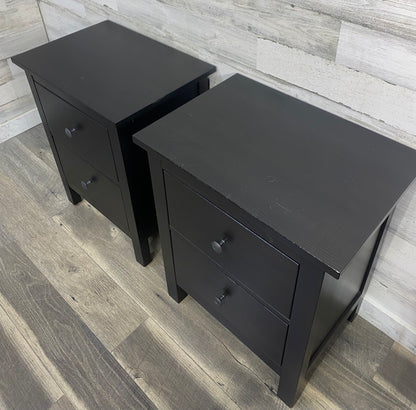 Set Of 2 Black IKEA Nightstands