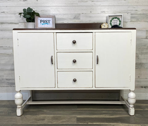 Antique White Buffet Cabinet