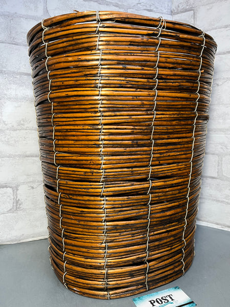 Rattan And Bamboo Tall Basket