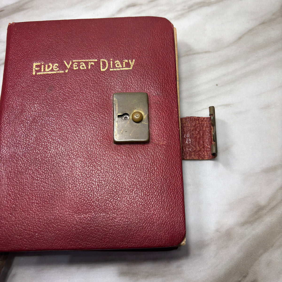 Vintage 1940s Red Five Year Diary