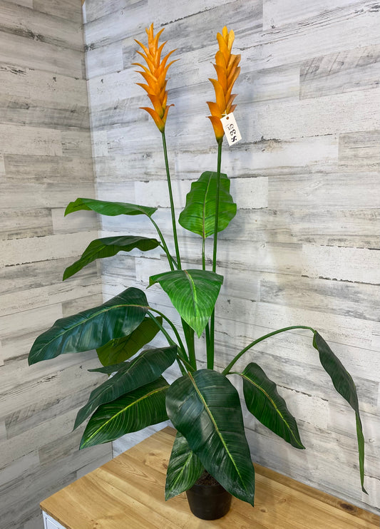 Faux Orange Artificial Bird Of Paradise Plant