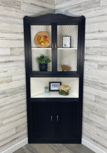 Black Corner Hutch Cabinet