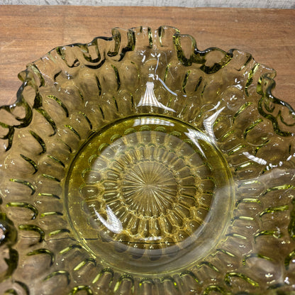 Vintage Fenton Colonial Green Thumbprint Bowl