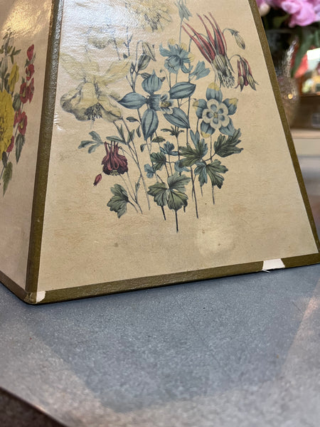 Vintage Hexagon Botanical Wildflower Paper Lamp Shade