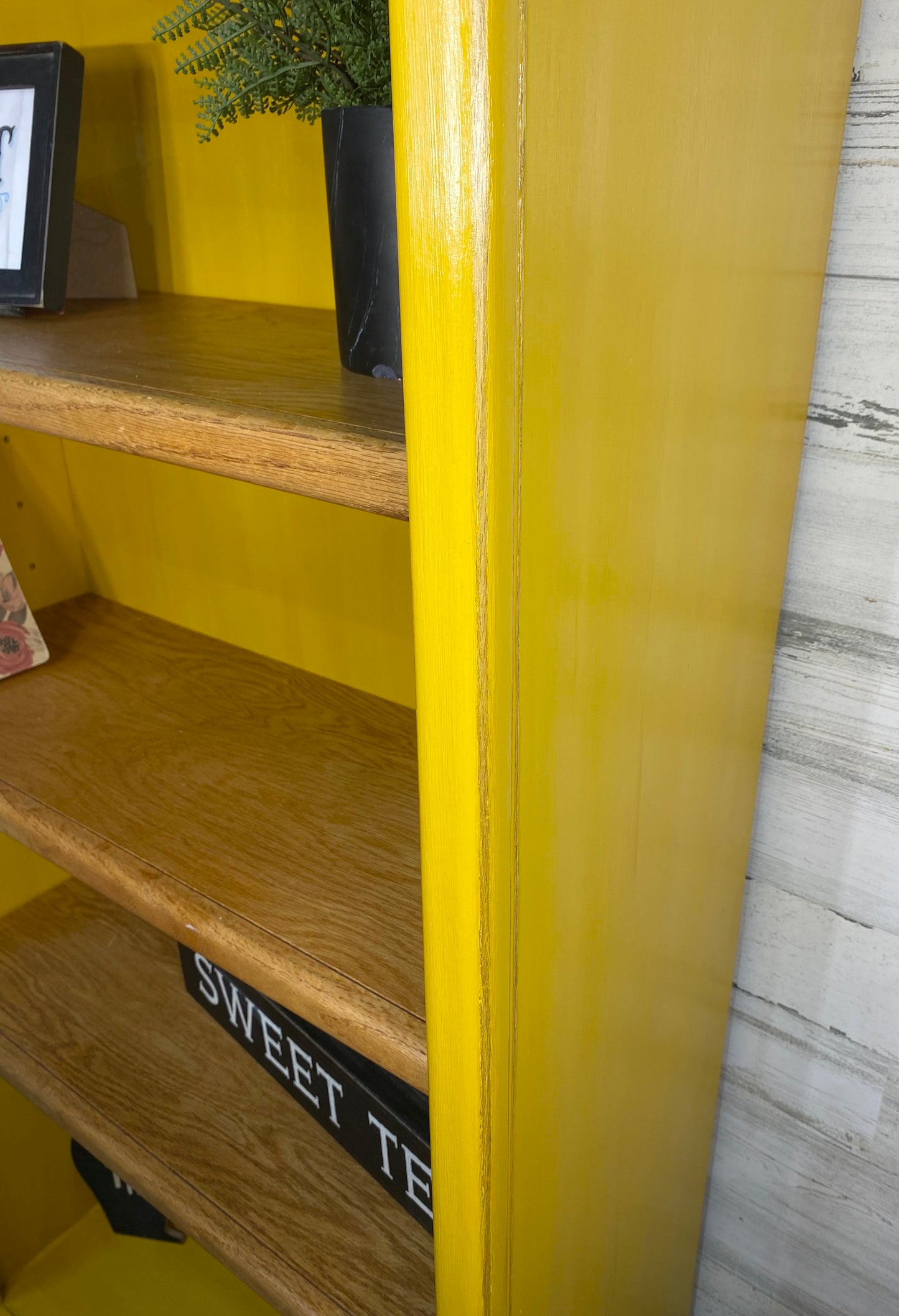 Yellow Bookshelf Adjustable Shelves