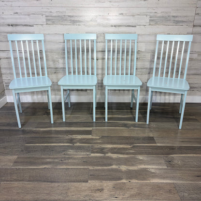 Set Of 4 Light Blue Dining Chairs
