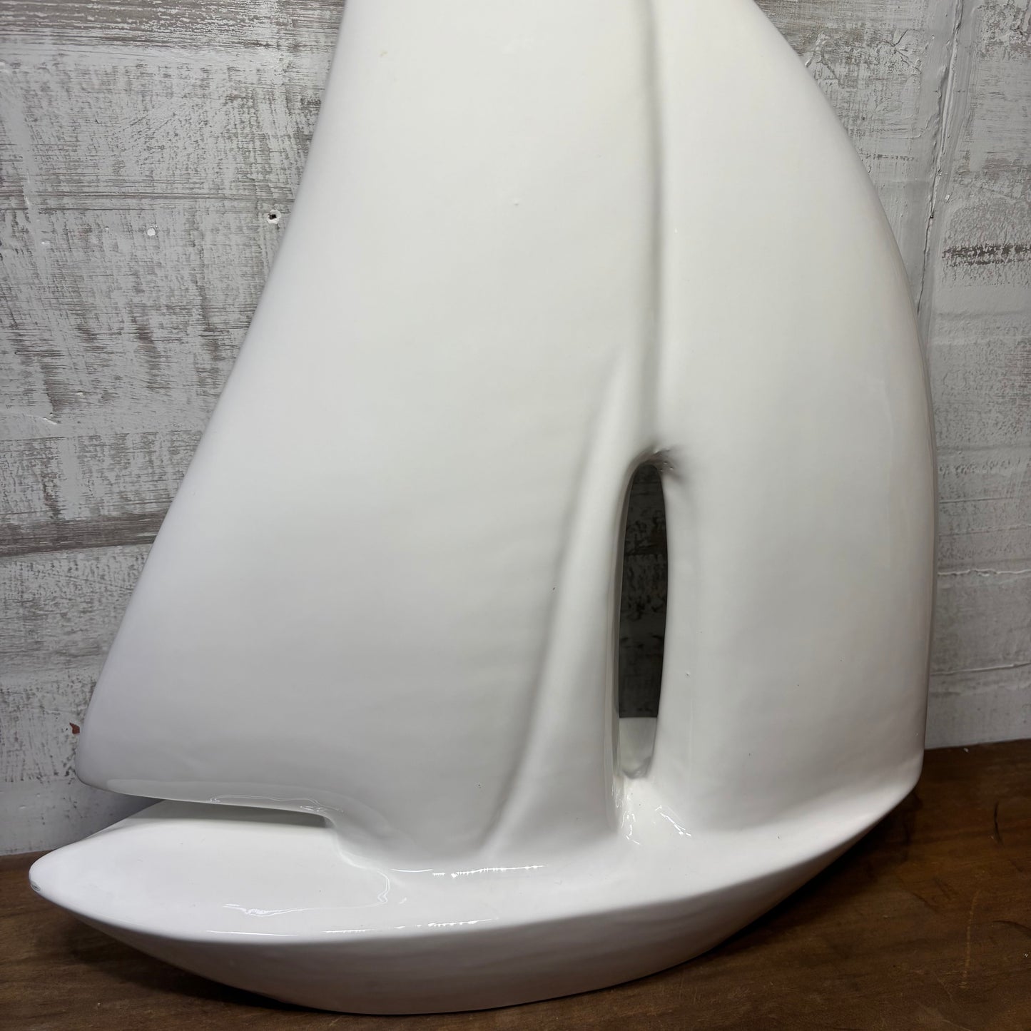 Vintage White Ceramic Nautical Sail Boat
