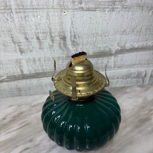 Vintage Lamplight Farms Emerald Green Kerosene Oil Lamp