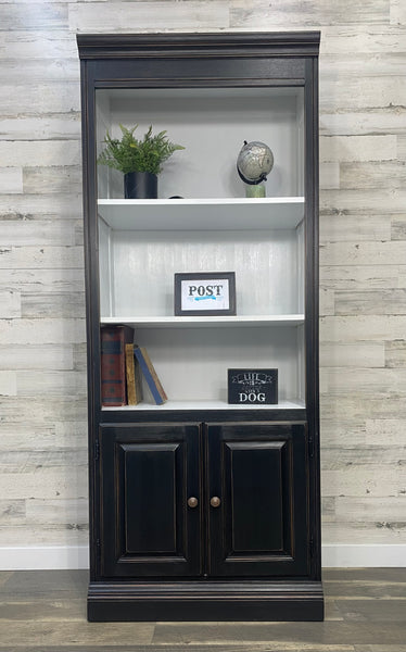 Black Bookshelf Cabinet