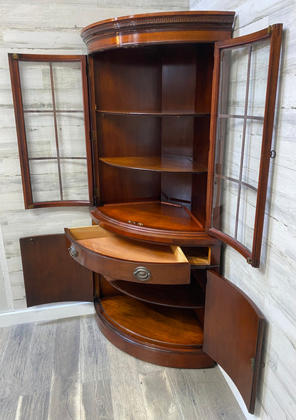 Antique Drexel Corner Cabinet On Wheels