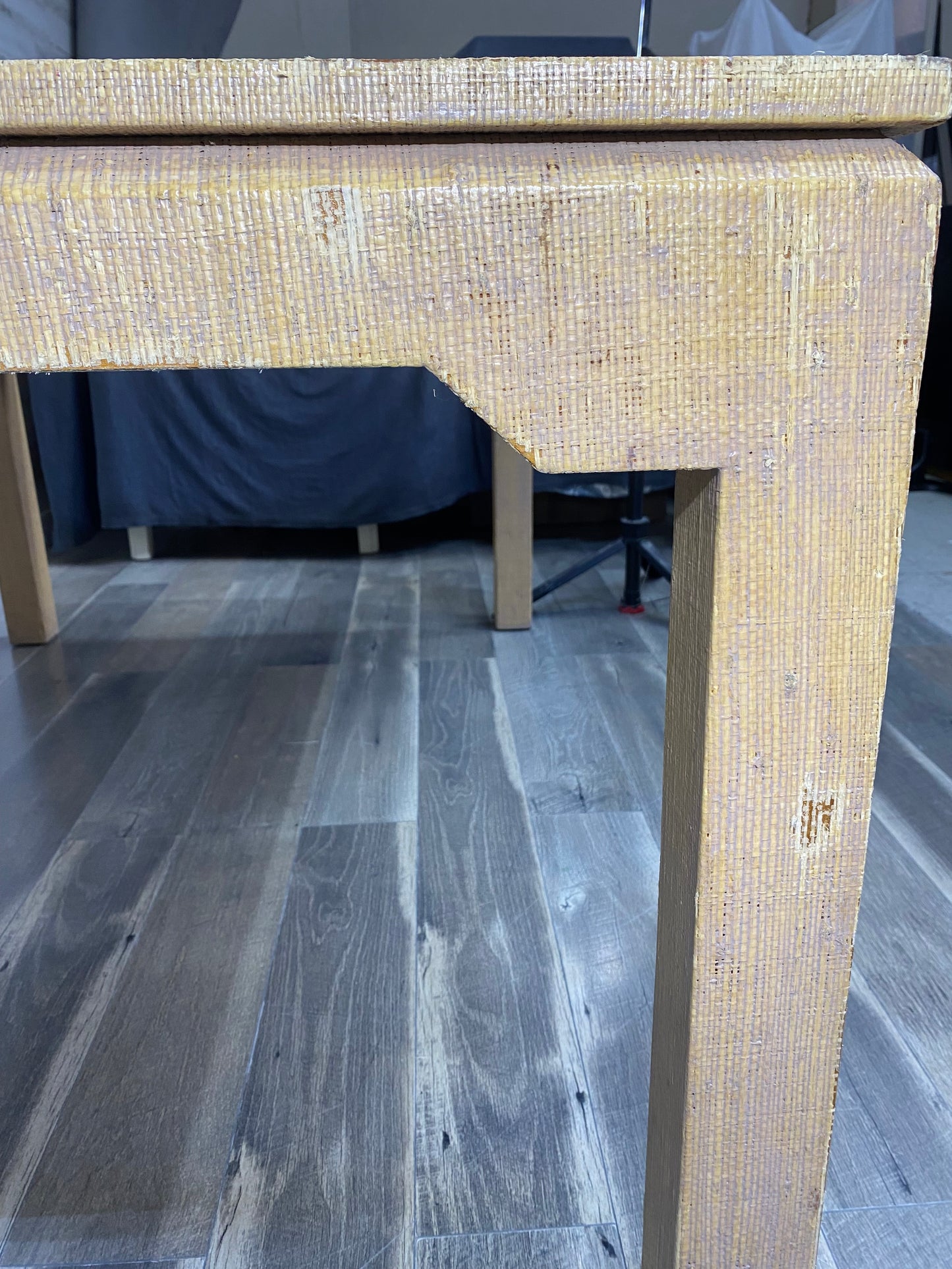 Mid Century Modern Grass Cloth Dining Table