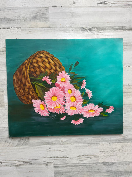 Pink Flower Bouquet Painting