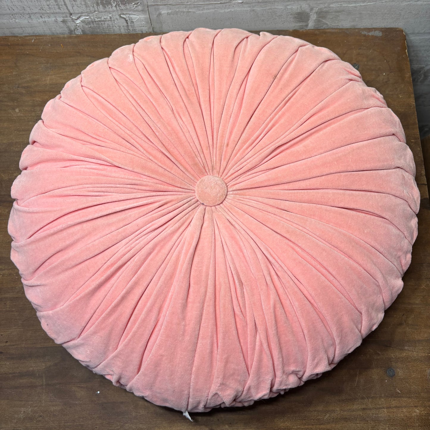 Pink Round Velvet Pillow