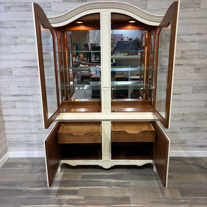 Cream 2pc China Hutch