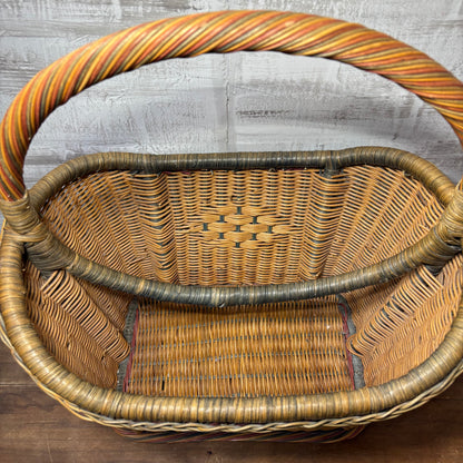 Vintage Wicker Magazine Rack W/ Handles