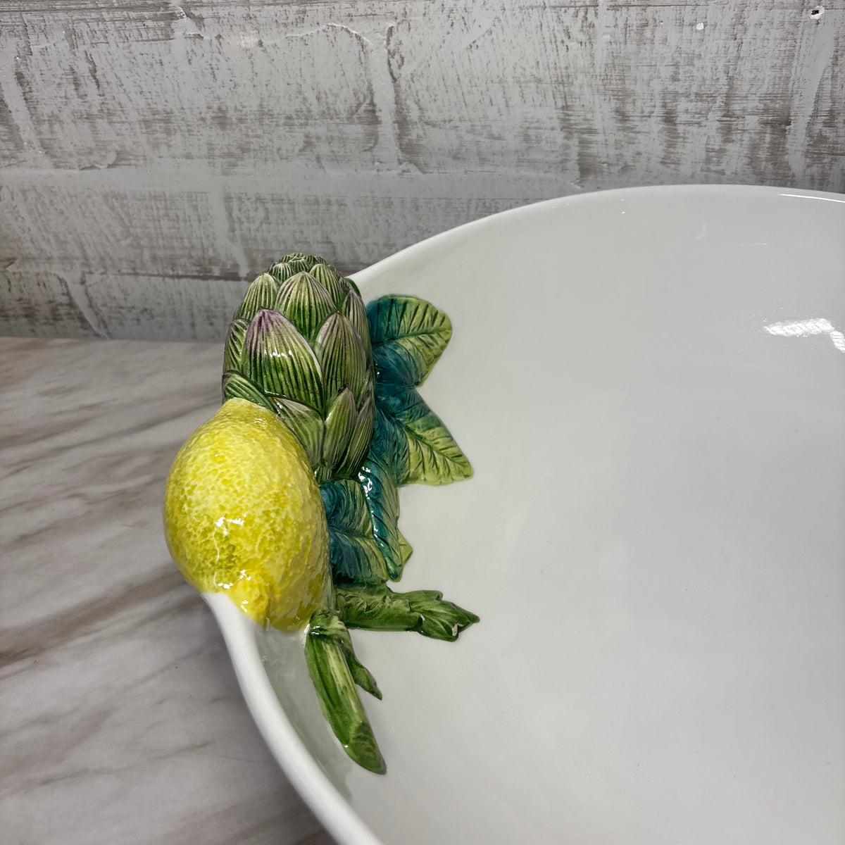 Vintage 3D Vegetable Ceramic Tre Art Made In Italy Serving Bowl