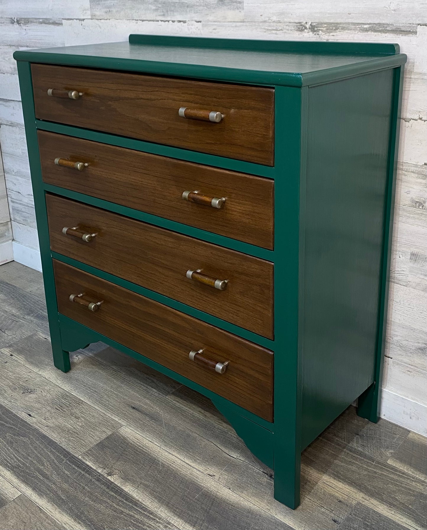 Antique Green & Wood Dresser