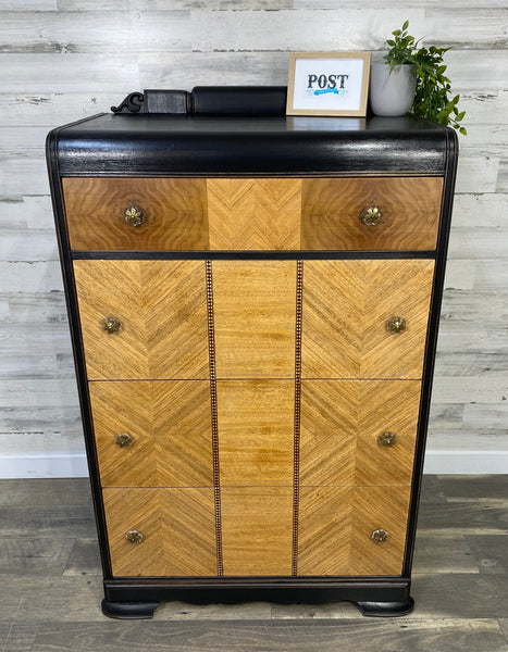 Refinished Black Waterfall Dresser