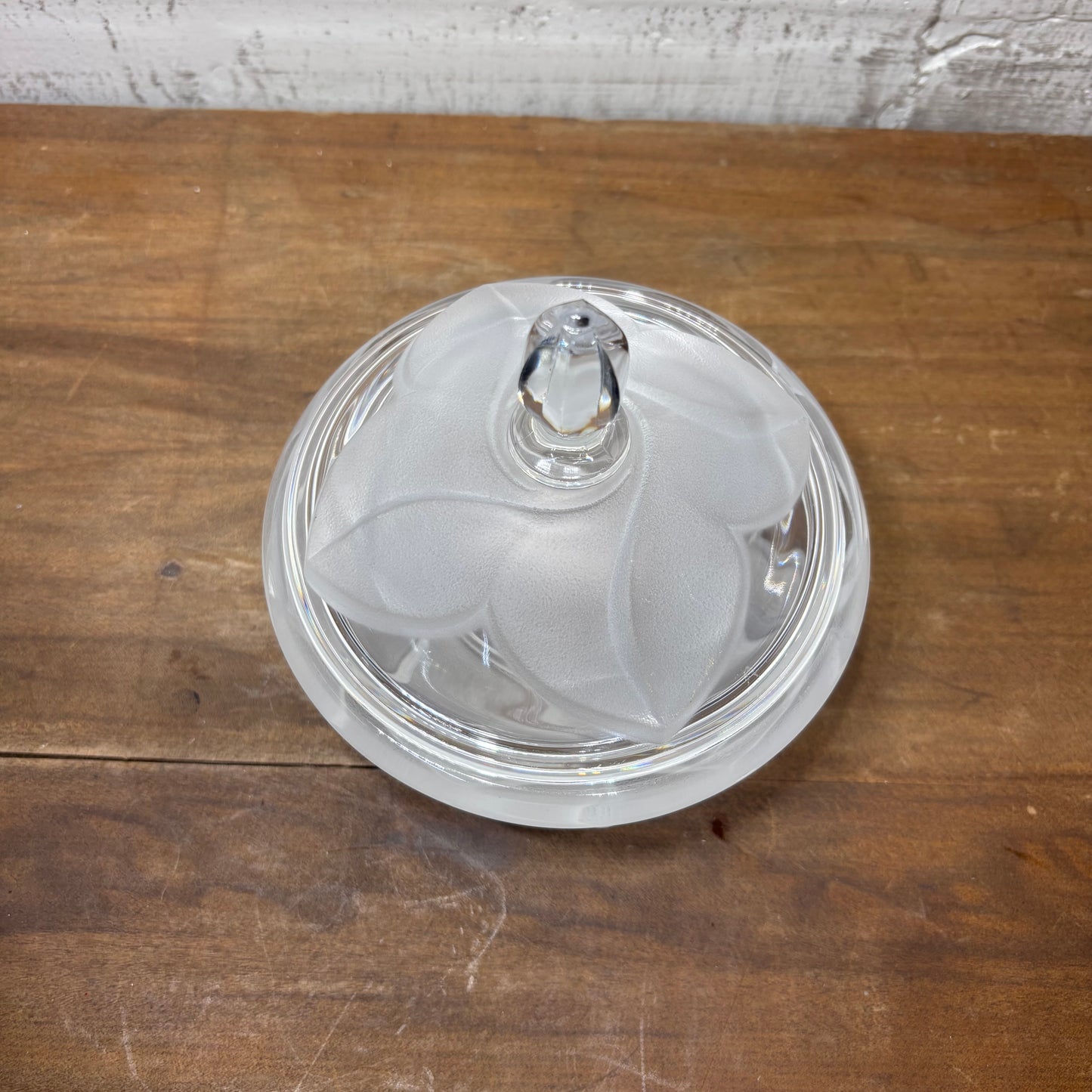 Embossed Glass Covered Candy / Trinket Dish