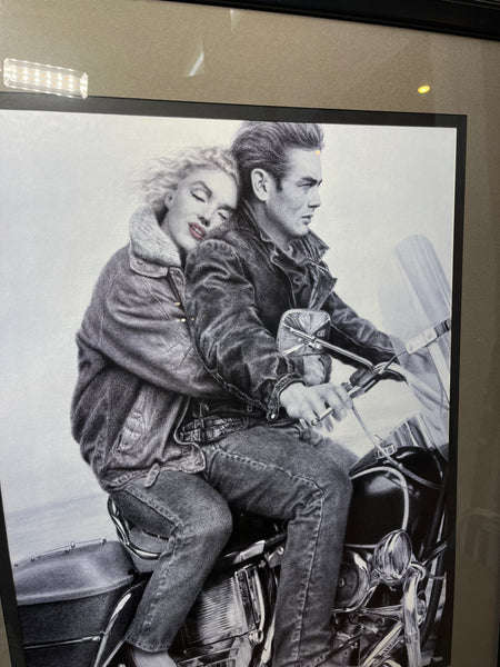 Speedbound Red Marilyn Monroe James Dean Matted Art Print