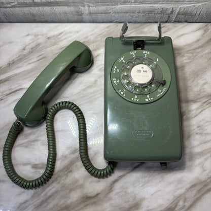 Vintage Green Western Electric Model Rotary Wall Mount Telephone