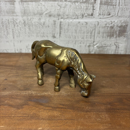 Solid Vintage Brass Horse Statue