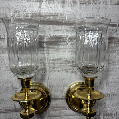 Vintage Brass Wall Sconce Candle Holders