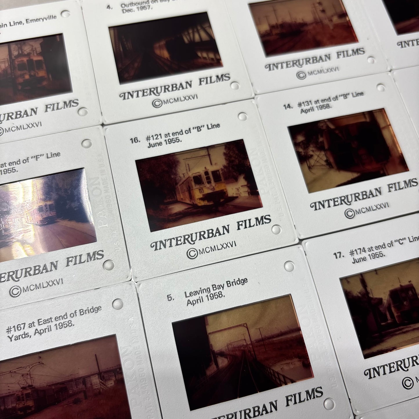 Vintage Boxed Set of 20 35mm “The Bay Area’s Key System” Interurban Film Slides