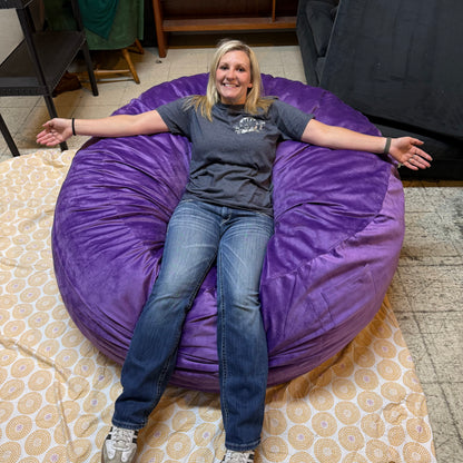 Huge Memory Foam Beanbag Chair Purple